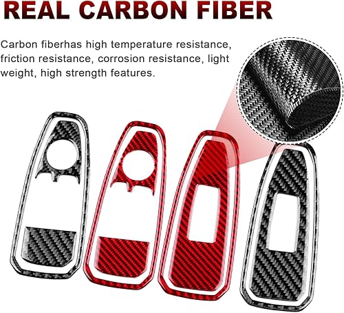 Miniatura 6 de JUPIZEUS Fibra de carbono, para BMW Z4 G29 2019 2020 2021 2022 2023, accesorios para puerta de automóvil, cubierta de marco de botón de elevación de