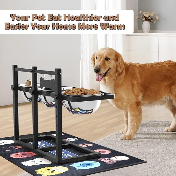 Comedero Elevado para Perros Grande con 3 Bandejas y Plato L miniatura 7