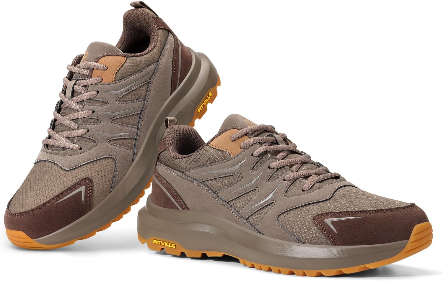 FitVille Men's Outdoor Hiking Shoes with High Traction Outsole, Water-Resistant & High Rebound Cushioning, Low-Top Trailing Shoes for Walking Trekking Camping - Image 7