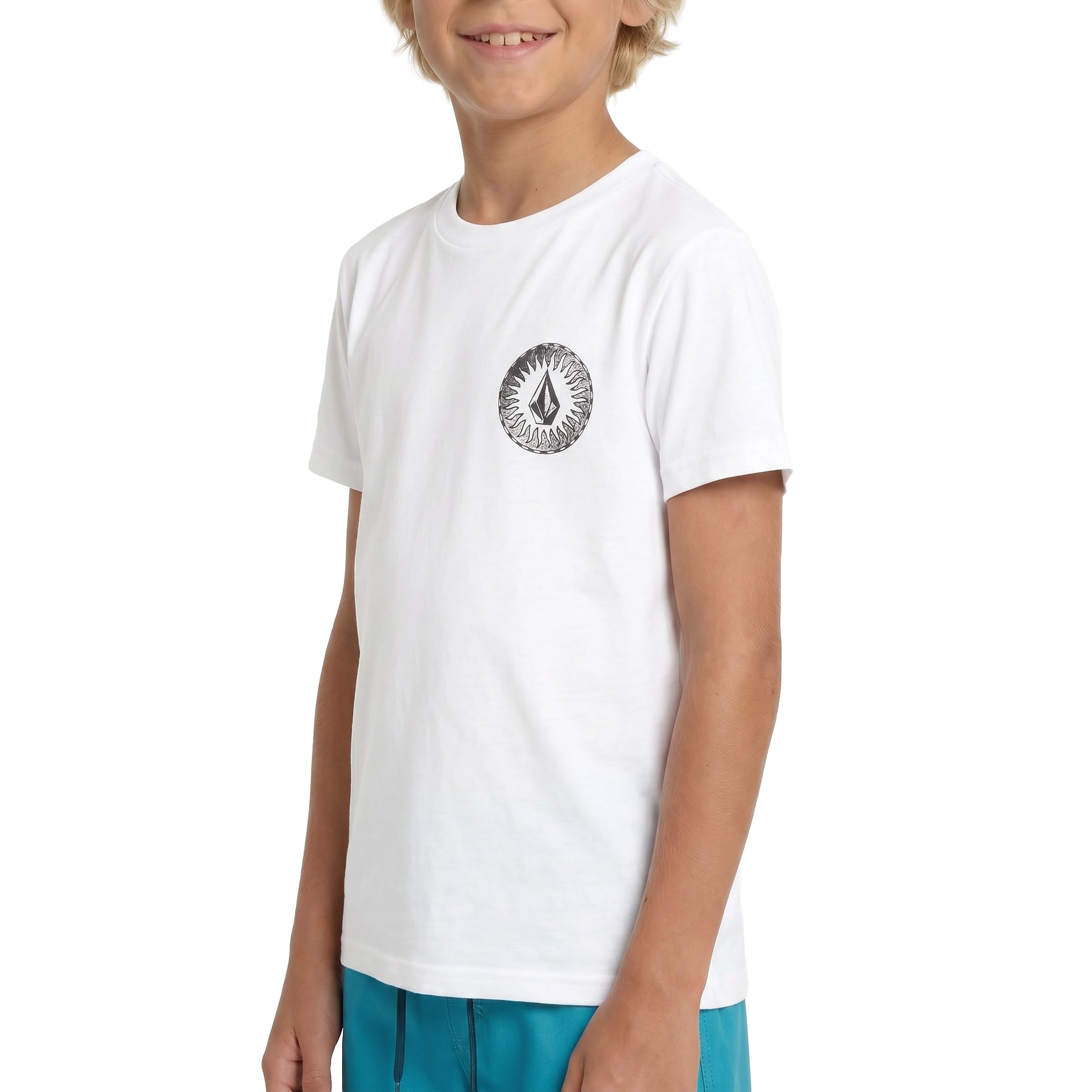 Volcom Kurzärmeliges Rashguard-Sonnenshirt für Jungen, LSF 50+, UV-Sonnenschutz, Badeoberteil für große Jungen