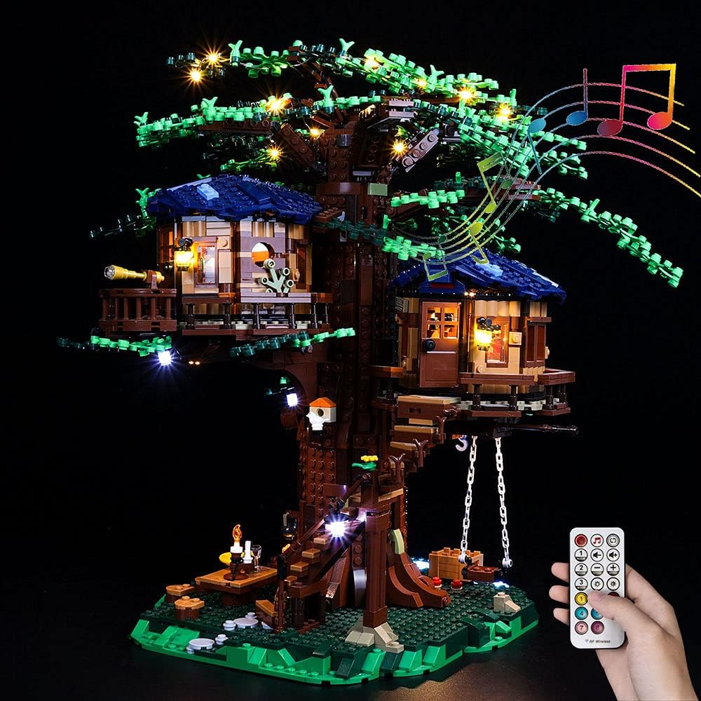 Light Designed for (Ideas Tree House) Building Blocks Model - Led Light kit Compatible with Lego 21318(NOT Included The Model) (RC Sound Version)