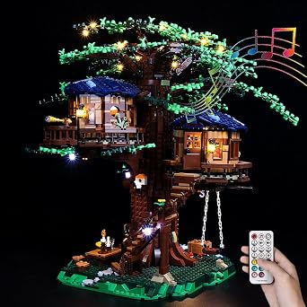 Light Designed for Ideas Tree House Building Blocks Model - Led Light kit Compatible with Lego 21318NOT Included The Model RC Sound Version
