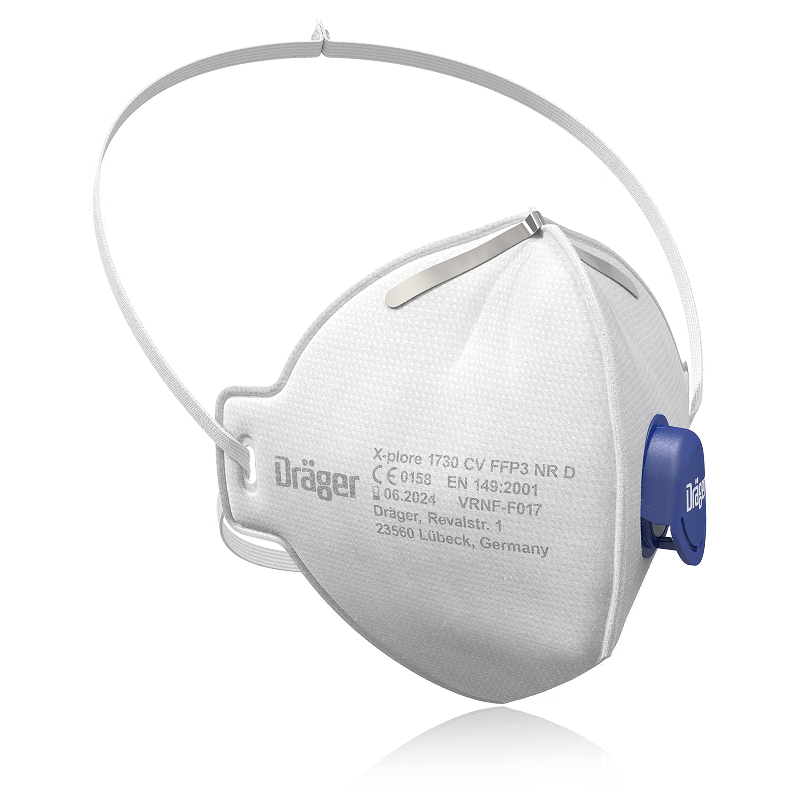 Dräger X-plore 1730 C V Masque FFP3 à valve - Lot de 10 | Masque jetable fabriqué en France pour bricolage, ponçage, chantier