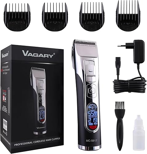 VAGARY Modelos 2022 cortapelos para hombres profesionales recortadora inalámbrica de cerámica revestida de titanio kit de corte para hombres máquina