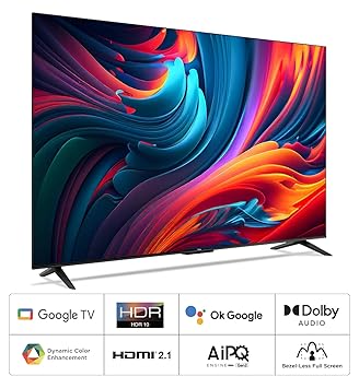 TCL 126 cm (50 inches) Bezel-Less Full Screen Series Ultra HD 4K Smart LED Google TV 50P635 Pro (Black)