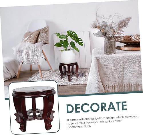 Miniatura 8 de Yardwe Base de madera resistente para pecera, soporte para bonsái, pedestal para decoración de fiestas y festivales en el hogar