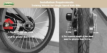 Training Wheels for 12 14 16 18 20 Inch Kids Bike | Heavy Duty Single Speed Bicycle Universal Quiet Ride Thicked bracket Light-Up Wheels