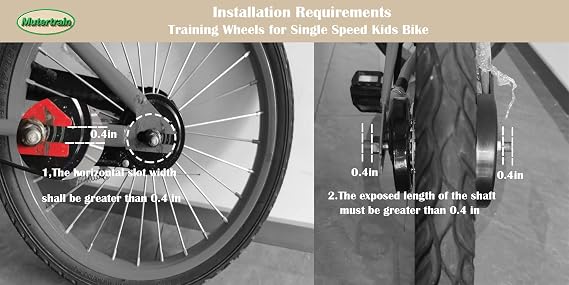 Training Wheels for 12 14 16 18 20 Inch Kids Bike | Heavy Duty Single Speed Bicycle Universal Quiet Ride Thicked bracket Light-Up Wheels