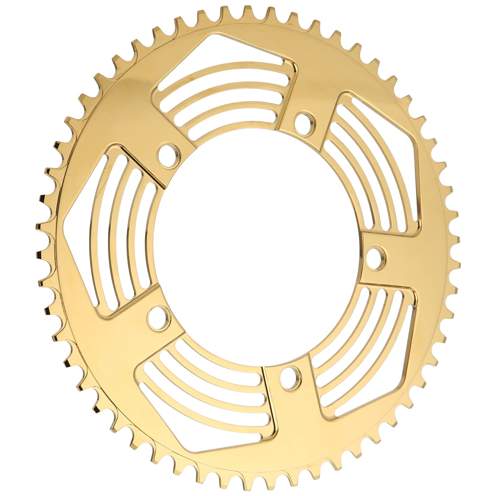 Rower składany 56T Tarcza Rower szosowy Pozytywne Ujemne zęby Pojedyncza tarcza Stop aluminium 23 cm Średnica zewnętrzna 130 mm BCD do rowerów szosowych Rowery składane (Złoto)