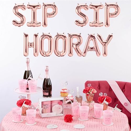 Miniatura 3 de Suministros de despedida de soltera, decoración de oro rosa, sorbo, sorbo, hurra, globo, bandera, brunch, despedida de soltera, boda, compromiso,