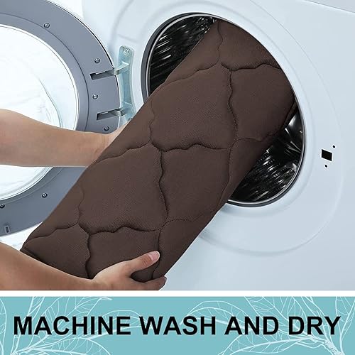 Miniatura 7 de OLANLY Alfombra de baño de espuma viscoelástica de 47 x 20 pulgadas, ultra suave, antideslizante y absorbente, lavable a máquina, cómoda, gruesa