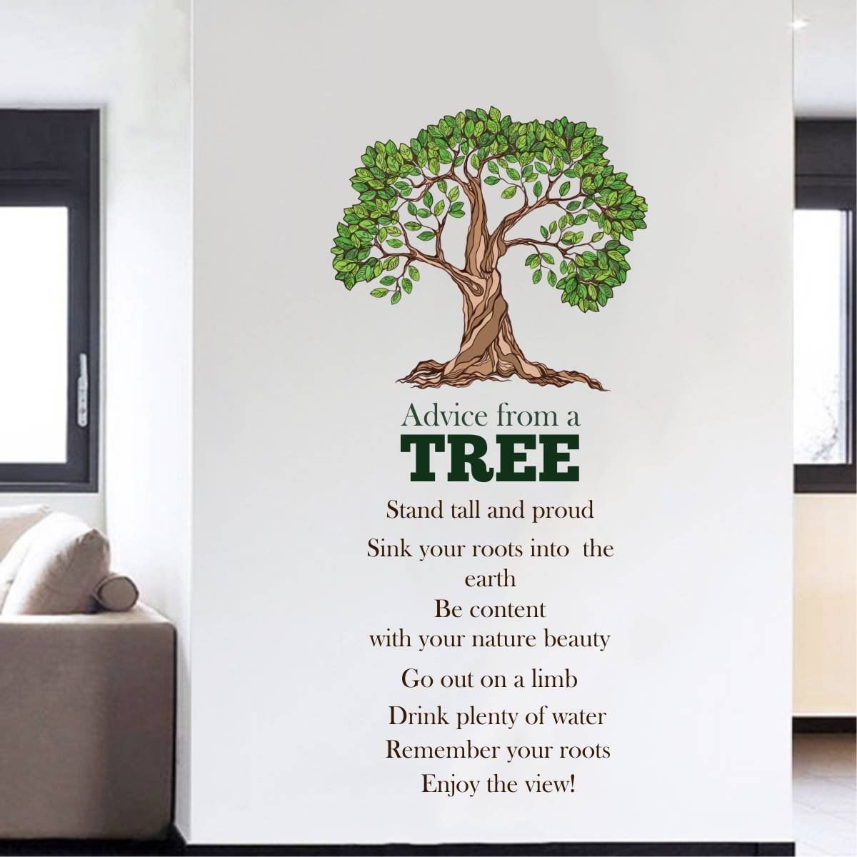 Rawpockets Decals  Advice from Tree - Living Room  Large Size Wall Sticker (Wall Coverage Area - Height 55 cms X Width 100 cms)(Pack of 1) (B076B3BVNP) Amazon Price History, Amazon Price Tracker