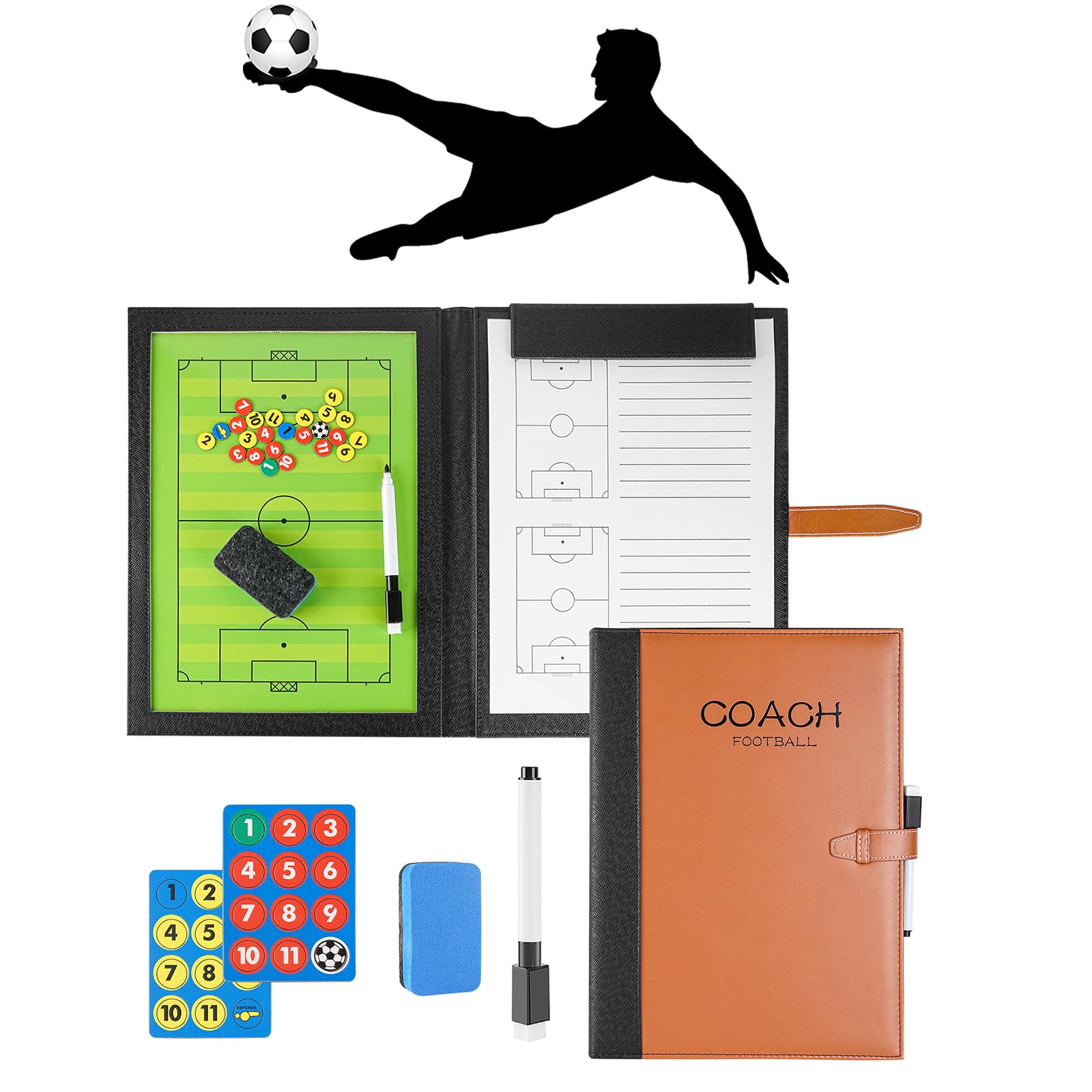 Lavagna Tattica Calcio, Lavagna Magnetica Calcio, Lavagnetta Magnetica, Lavagna Calcio Allenatore con Penna Magneti, Lavagna Calcio per Insegnare e Formazione