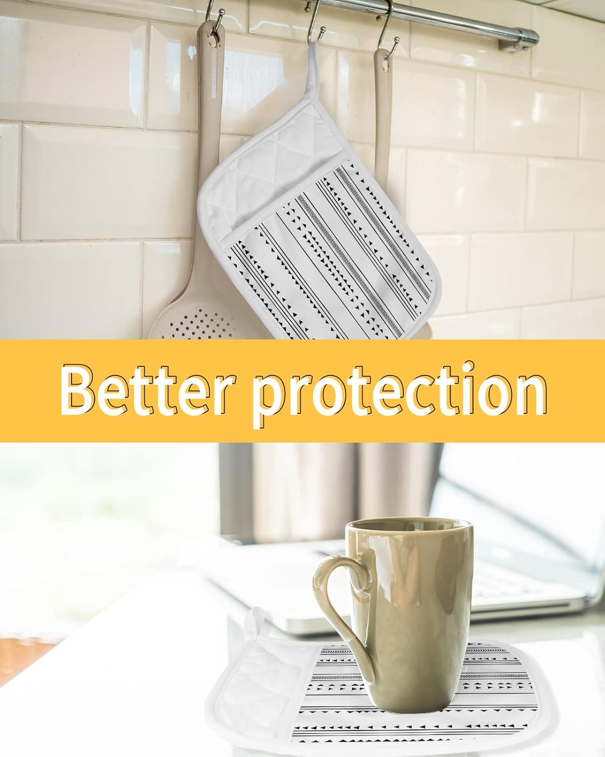 Pot Holders, Boho Pot Holder, Heat-Resistant Hot Pockets, Pot Holders for Kitchen, Hot Pads for Kitchen, Kitchen Accessories 5 Pcs Potholders