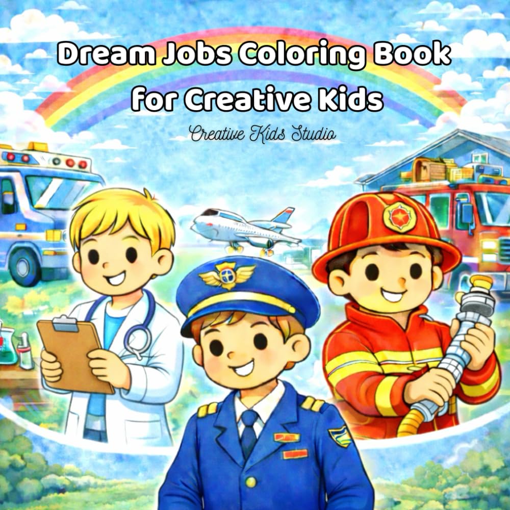 Dream Jobs Coloring Book for Creative Kids: Detailed Coloring Book Featuring Inspiring Careers for Kids Ages 6-9