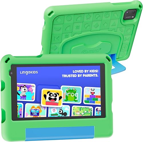 Contixo Tablet A7 para niños con 14 aplicaciones, Lingokids y épico, pantalla HD de 7 pulgadas, Android 15, controles parentales, WiFi,