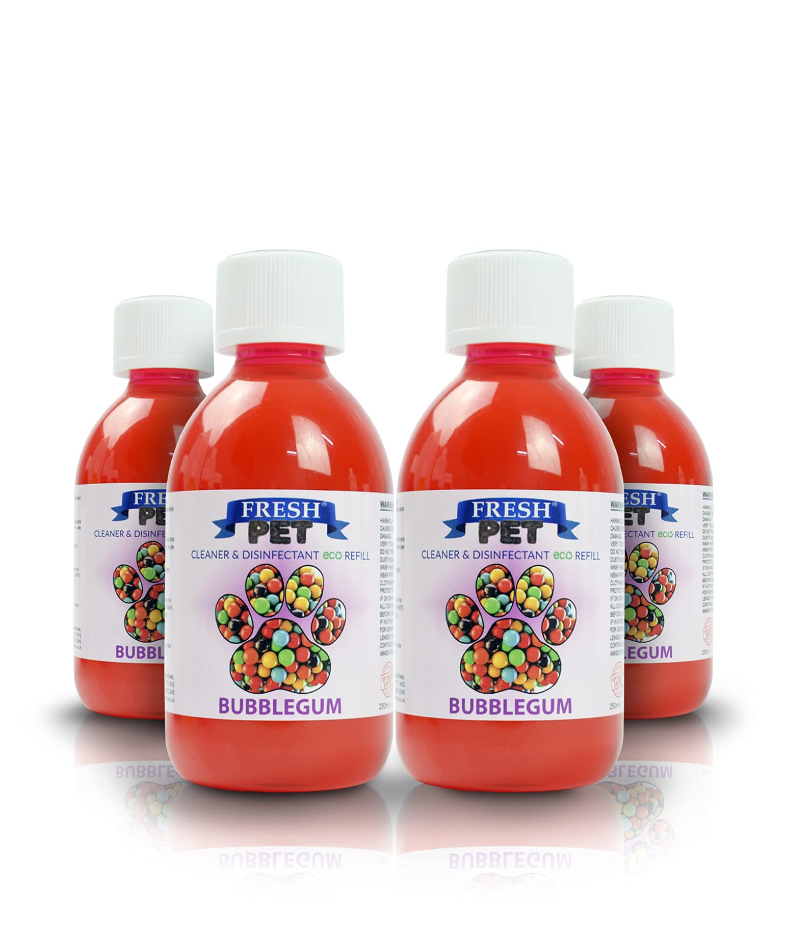 Trade Chemicals FRESH PET SUPER CONCENTRATED DISINFECTANT - 4 x 5L eco-Refill - (BUBBLEGUM)