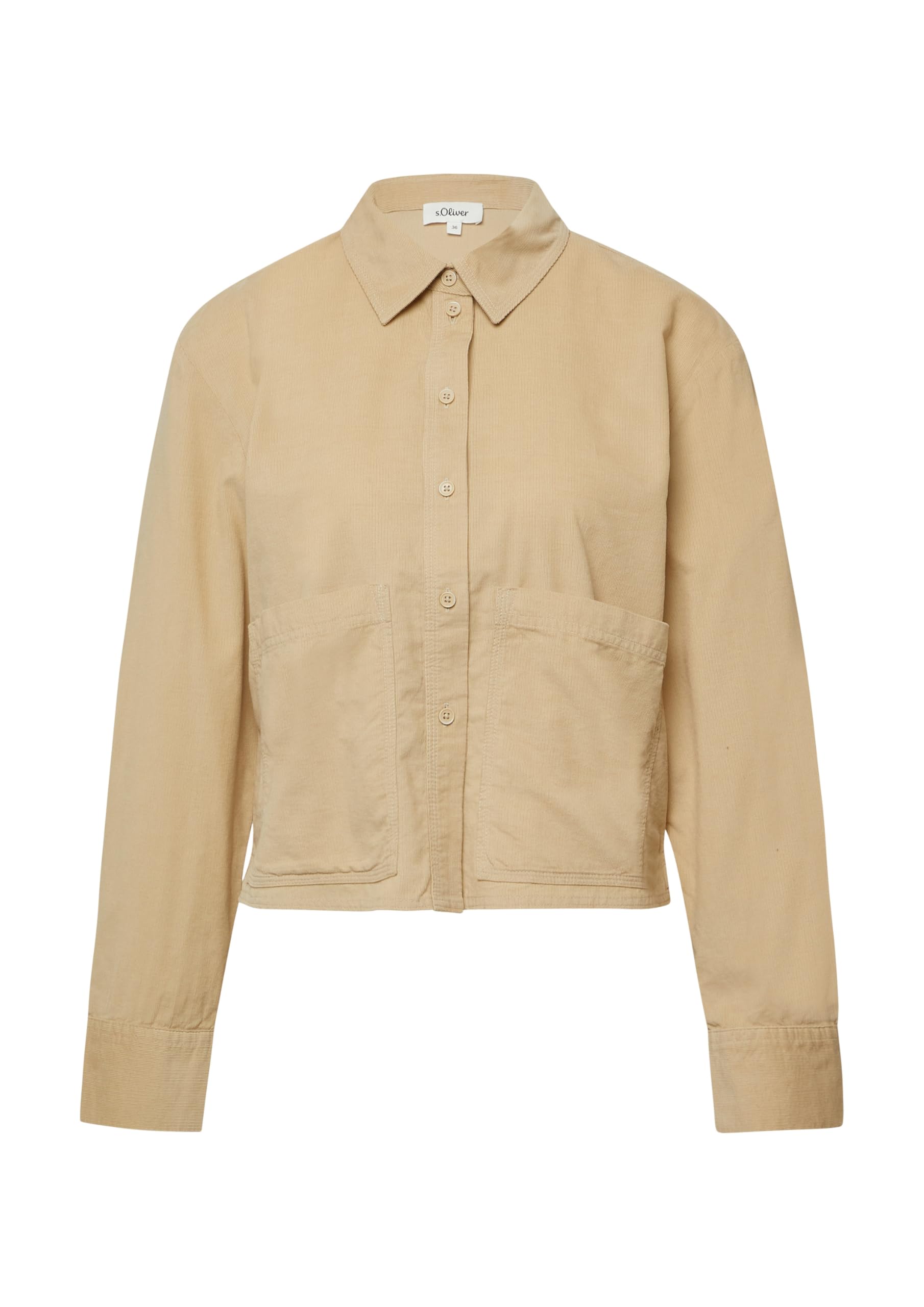 s.Oliver Damen Bluse – Feincord, Relaxed Fit, Hemdkragen