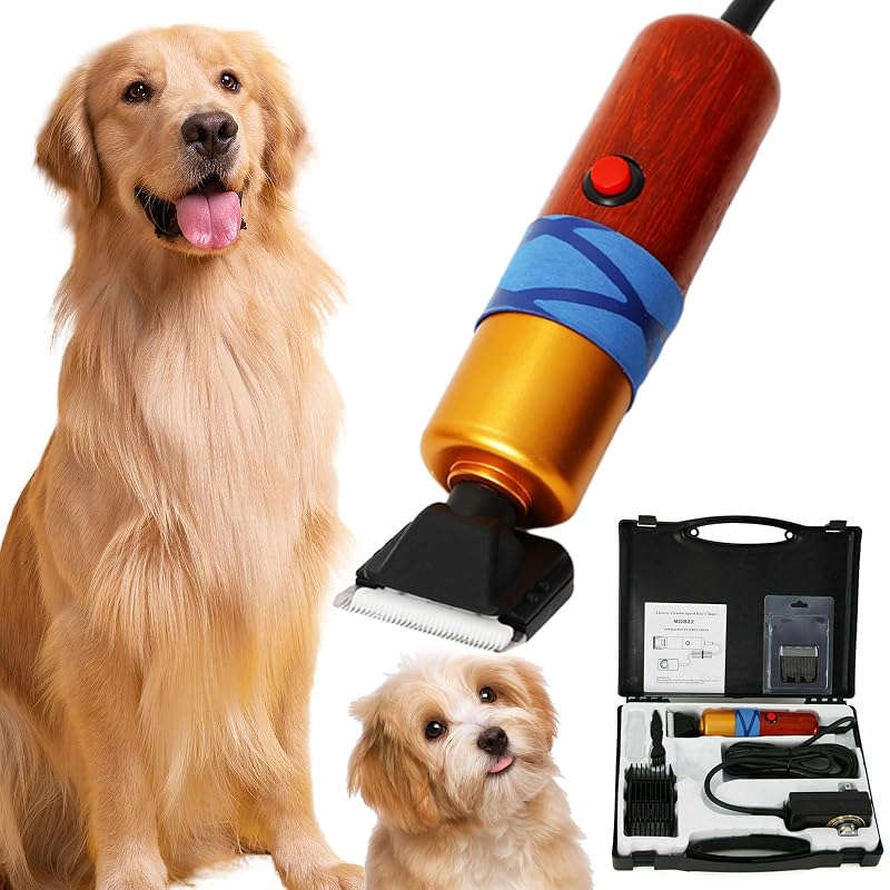 Máquina de Tosa Elétrica para Cães Heayain 200 W com 2 Lâminas e 4 Pentes-guia