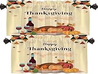 Vista 122 de Shrahala Ethnic Geometric Tribal Kitchen Valances Half Window Curtain, Native American Navajo Tribal Design Print Kitchen Valance for Window Ink