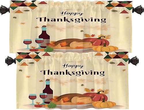 Vista 122 de Shrahala Ethnic Geometric Tribal Kitchen Valances Half Window Curtain, Native American Navajo Tribal Design Print Kitchen Valance for Window Ink