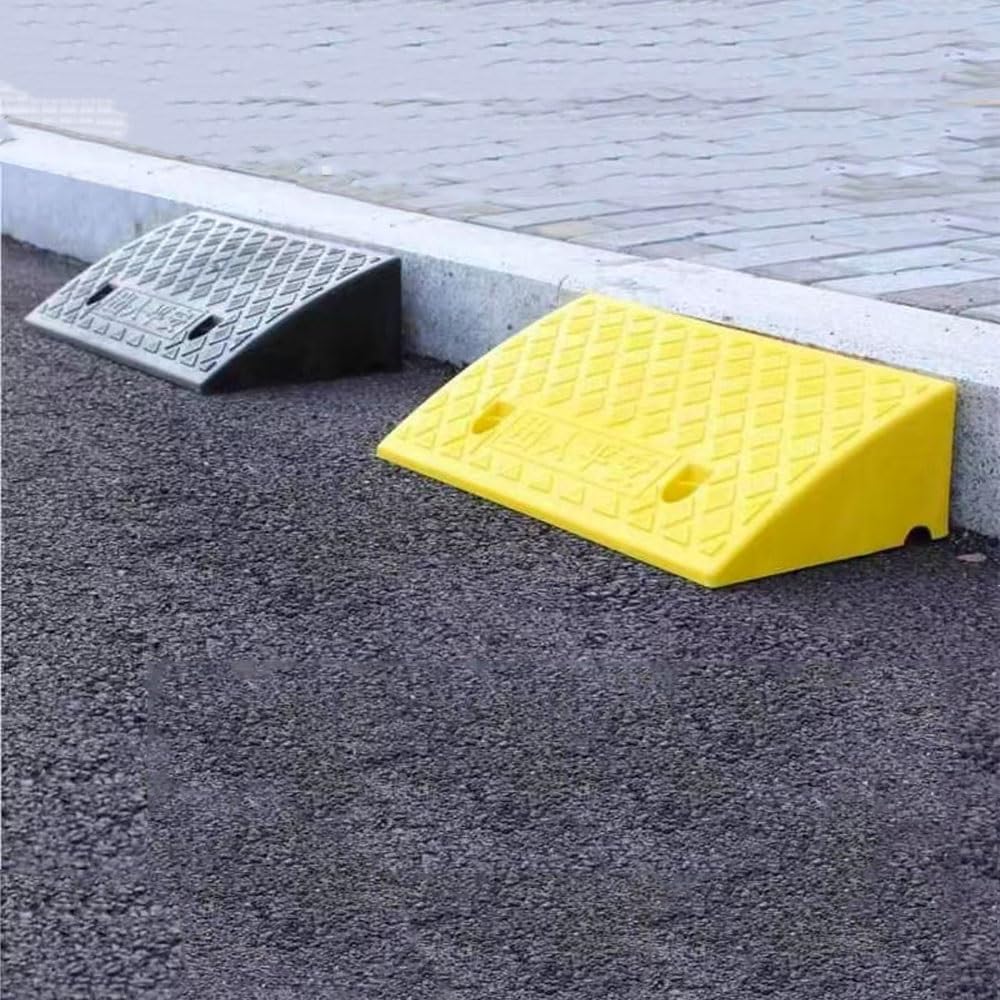 Rampa krawężnikowa, rampa podjazdowa, Lekka rampa progowa 2" 5" 4" do garażu i magazynu(Giallo,50x27x14cm)