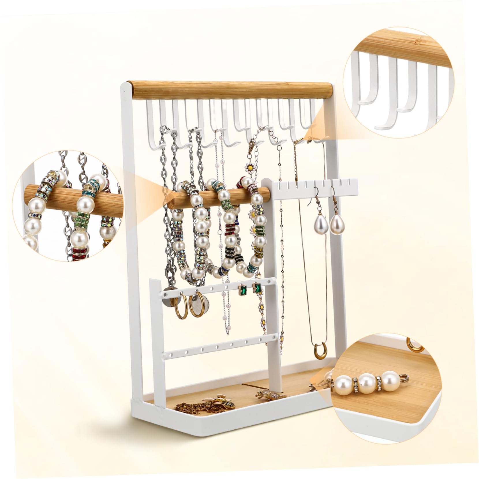 KOMBIUDA Organizador de Joyas de Metal de Altura Variable para Collares
