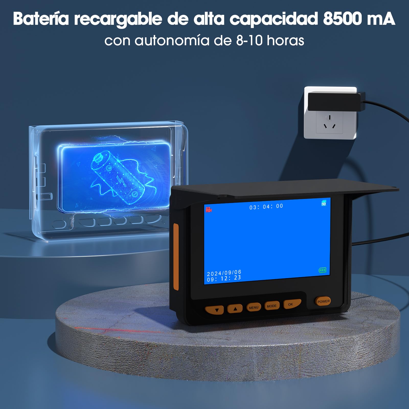Cámara de Inspección de Tuberías 1080P HD, Pantalla 4.3 Pulgadas, Sonda 23mm IP68 Impermeable, Cable 50m, Tarjeta 32GB, Endoscopio Industrial para Desagüe, HVAC, Motores y Paredes