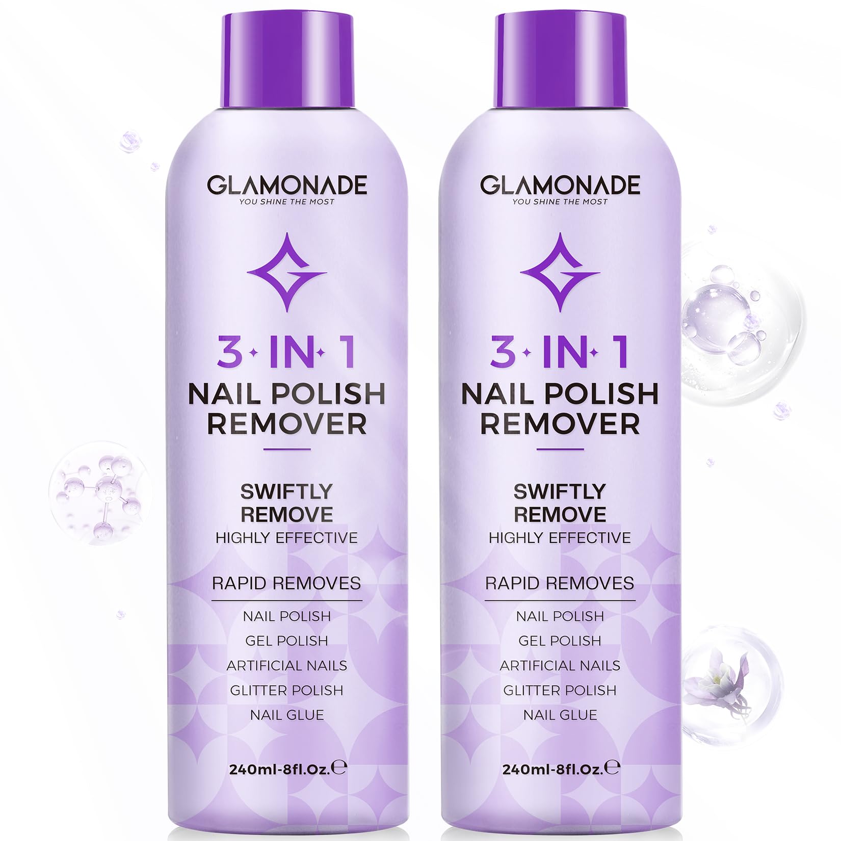 Glamonade Acetone Nail Polish Remover - Fast Gel & Polish Removal -12
