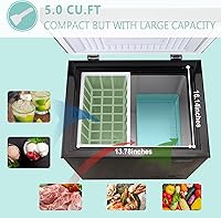 Vista 32 de Krib Bling - Congelador compacto de 7.0 pies cúbicos con cesta extraíble, congelador independiente con puerta superior abierta con ajuste