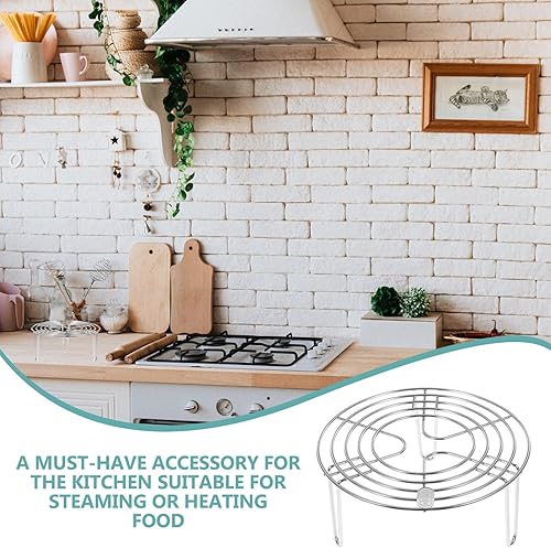 Miniatura 3 de Estante de vapor de acero inoxidable para ollas, estante de enfriamiento redondo de 6.3 pulgadas (diámetro)* 2.7 pulgadas (altura), estante de vapor
