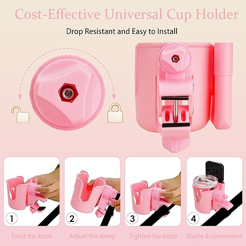 Miniatura 3 de Portavasos 2 en 1 con soporte para teléfono, portavasos para bicicleta, soporte para bebidas con rotación para bicicleta, silla de ruedas, andador