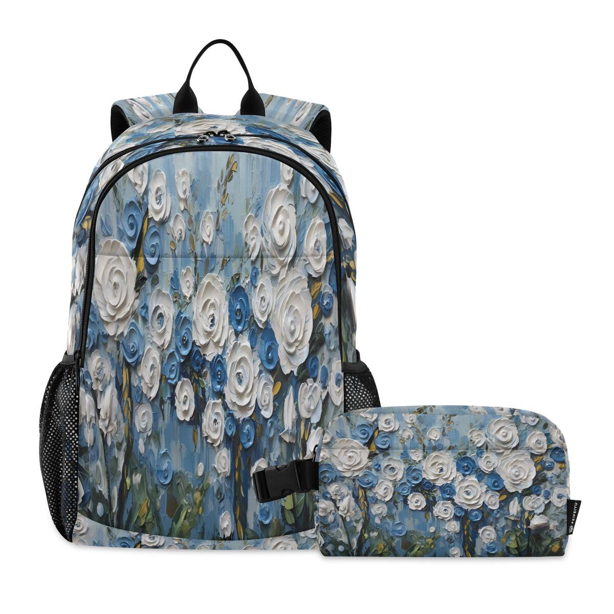 Ensemble sac à dos floral bleu pour l'école des garçons et filles