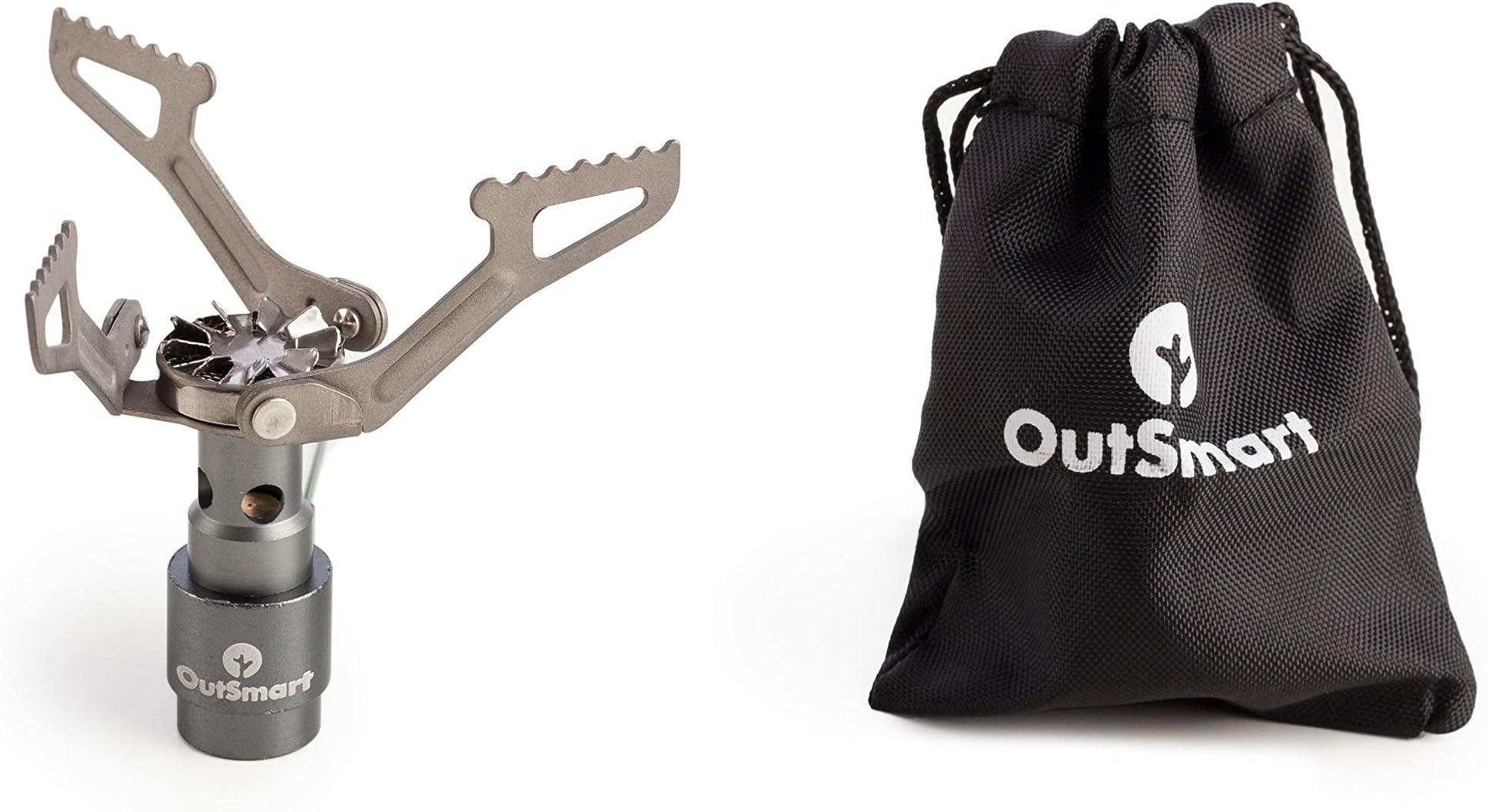OutSmart Ultralight Titanium Gas Stove | Single Burner Portable Stove for Backpacking, Outdoor Camping and Hiking | Because a House while Traveling Doesn't Come with a Travel Stove