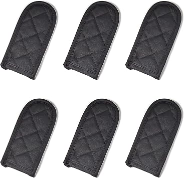 HAWOK Temperature Hot Catton Cast Iron Skillet Handle Holders Mitts Pot Holder Handle Covers Set of 6,Black......