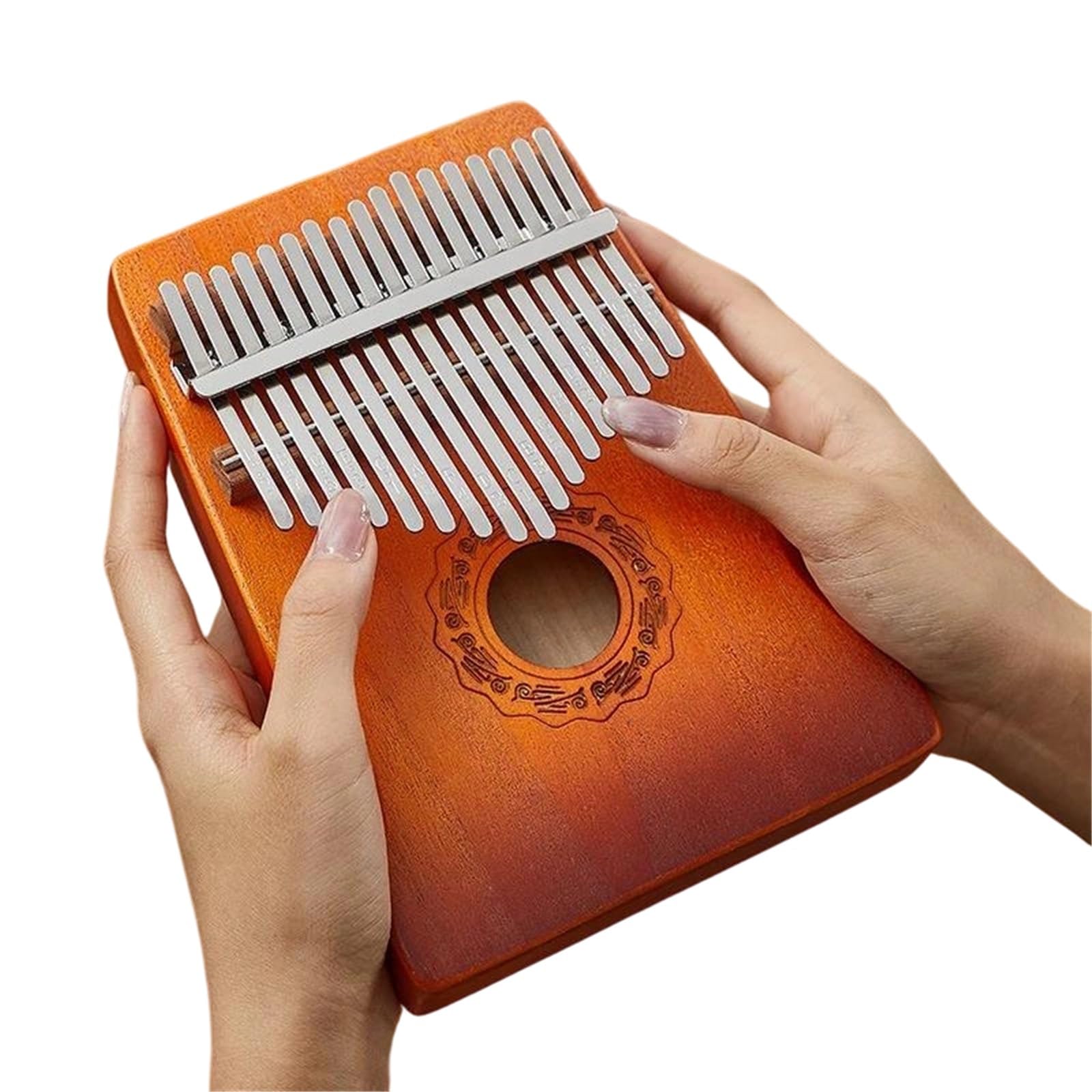Kalimba portátil Kalimba Para Principiantes | Esta kalimba es fácil de llevar.(Red brown 17 key)