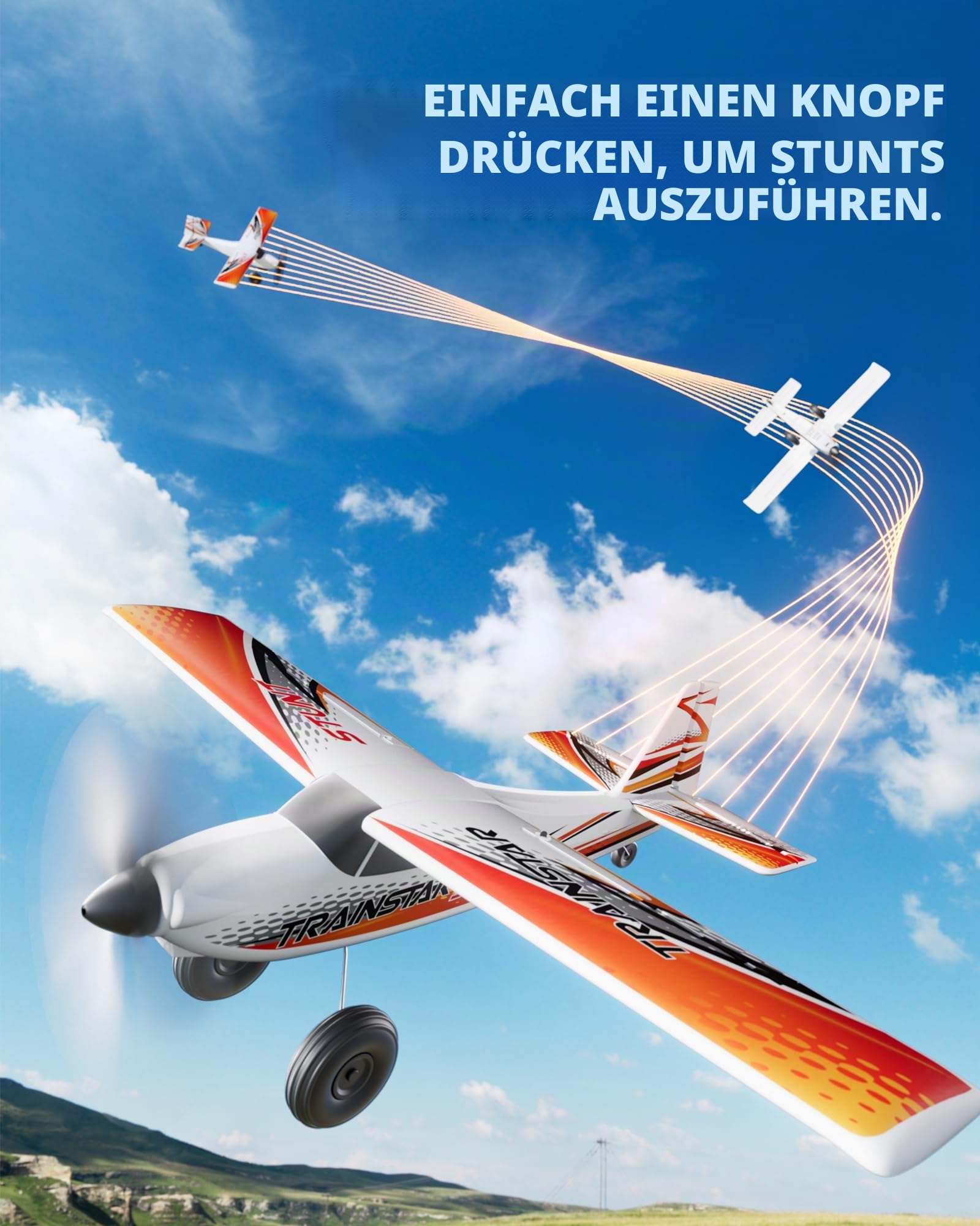 volantexrc 2,4 GHz 500mm RC Flugzeug RTF für Anfänger und Erwachsene, RC Plane Spielzeug mit USB-Aufladung (Rot)