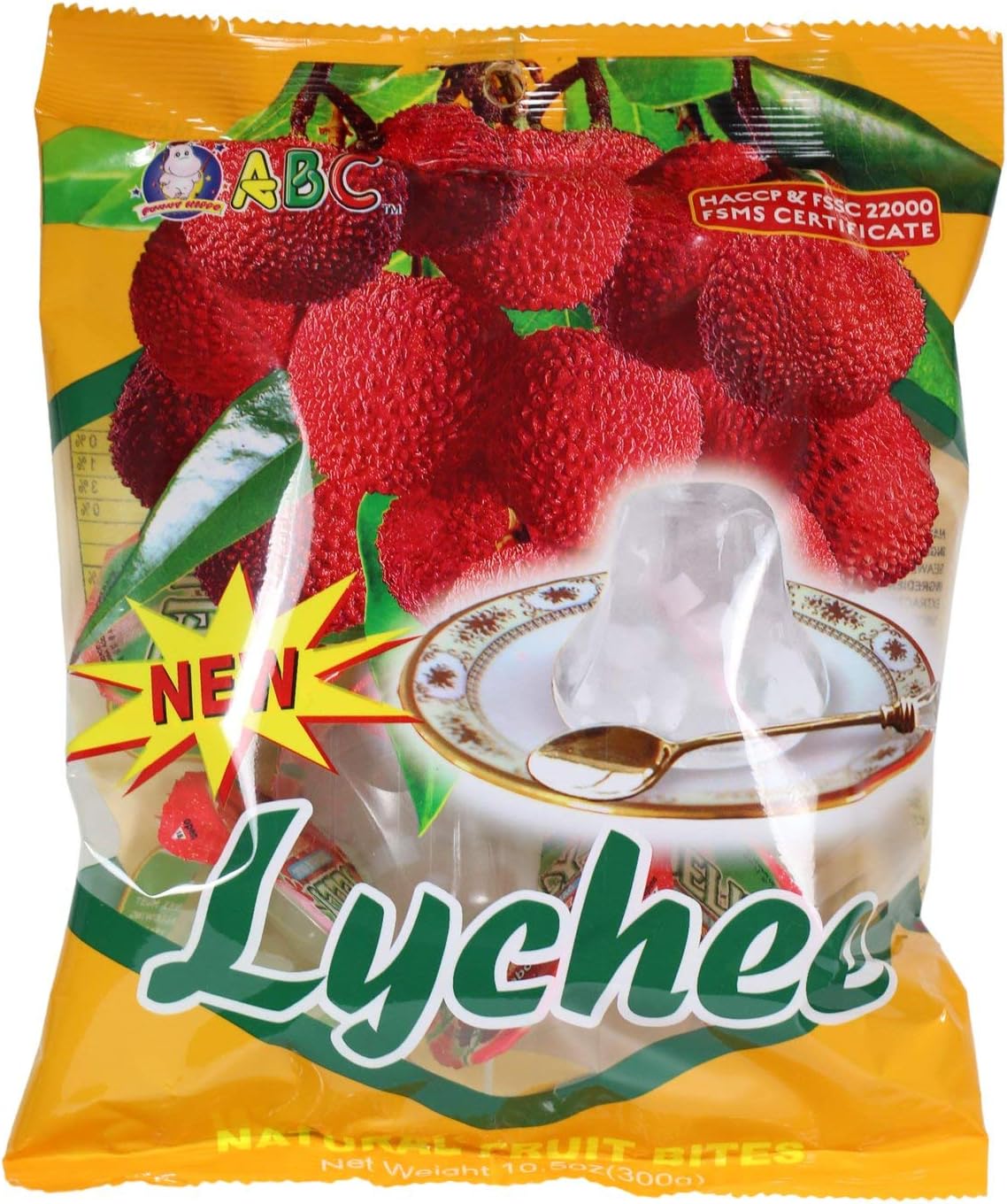 Funny Hippo ABC Fruitery Jelly Natural Fruit Bites - Lychee 10.5oz (300g)
