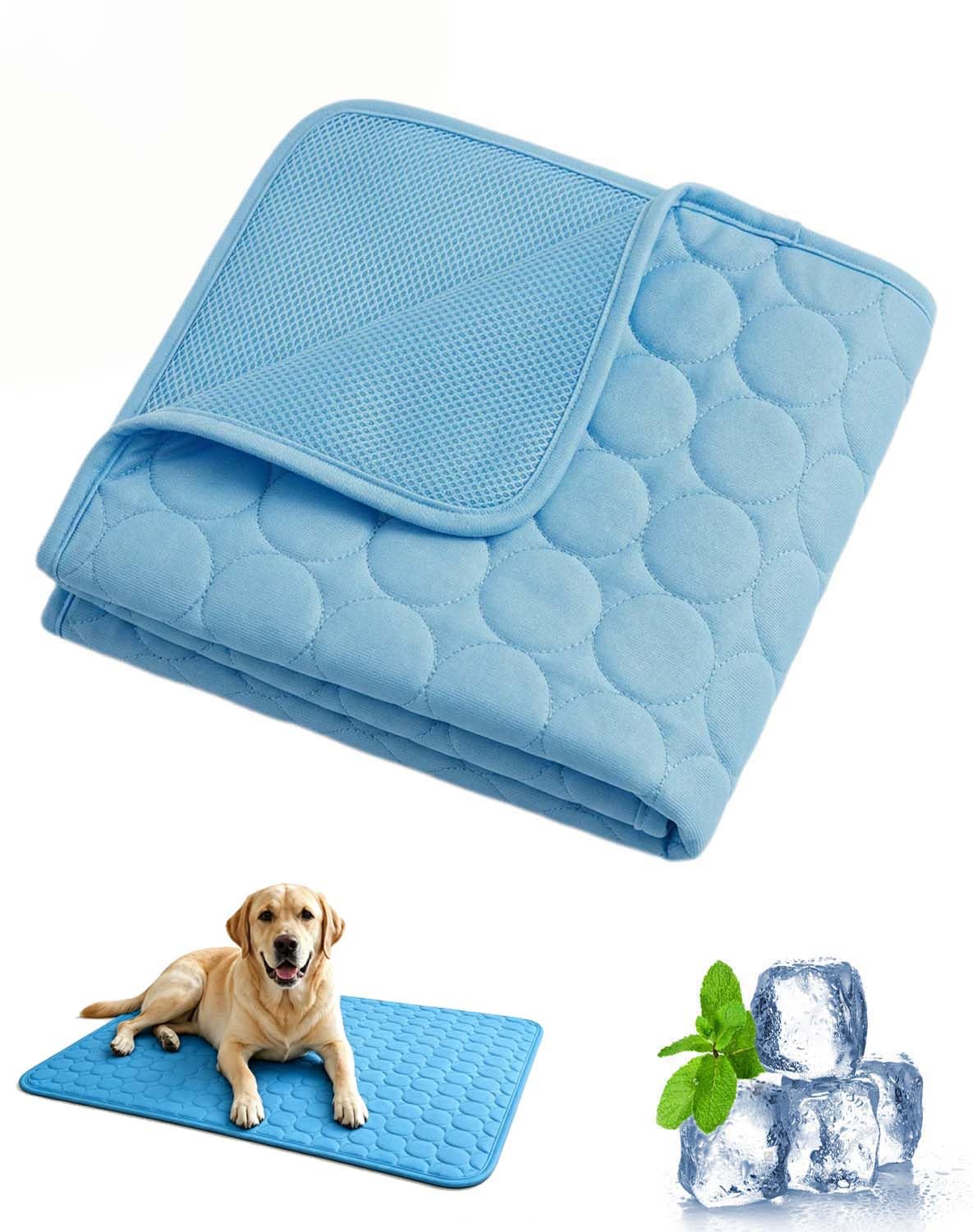 Dog Cooling Mat, Pet Cool Bed Mat, Washable Pet Bed Mats, Lightweight Durable Washable & Reusable, Use From Couch To Floor, Bed Or Car, Space For Dogs To Chill And Relax (100 x 70cm)