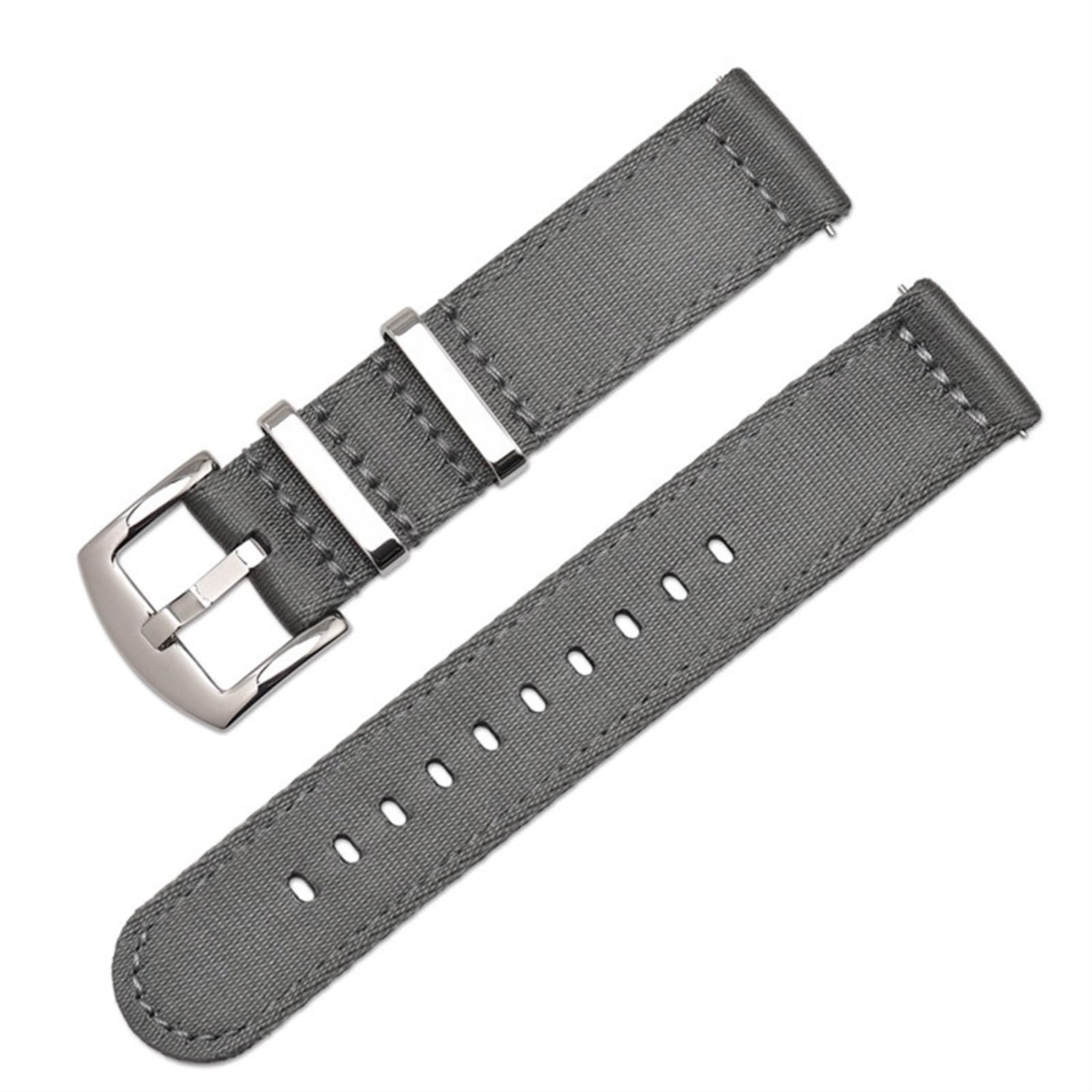 HABITZ Bracelet en nylon durable Zulu Band 18 mm 20 mm 22 mm 24 mm compatible for Samsung Galaxy Watch Active2 S2 S3 Huawei GT 2 Amazfit Bracelet en toile (Color : Gr�, Size : Medium)