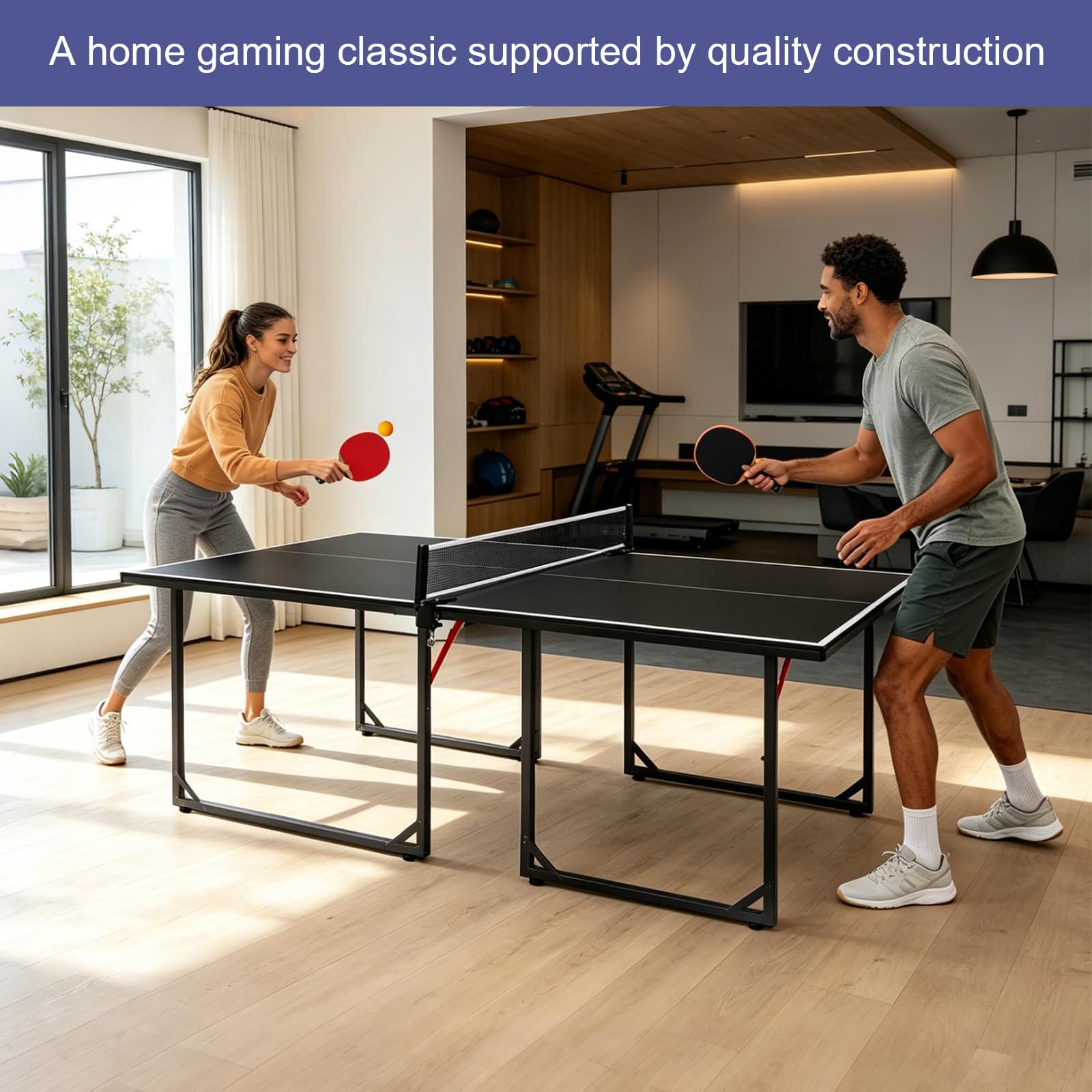 Pingpong Tisch 182cm Faltbar Mit Netz Schläger Bälle Schwarz