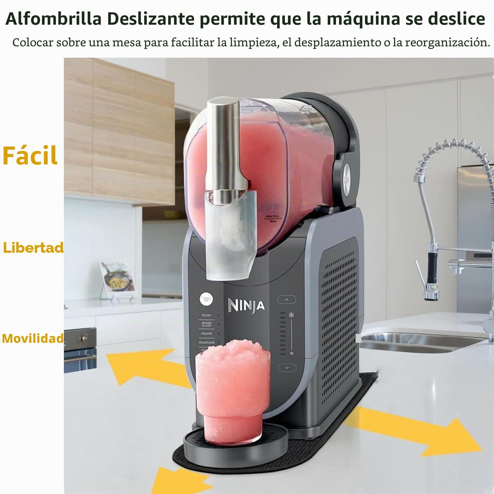 Alfombra deslizante para Ninja SLUSHi Máquina de Bebidas Deslizadas Bandeja Deslizante para Ninja FS301EU Alfombra Deslizamiento para Mover Fácilmente la Máquina