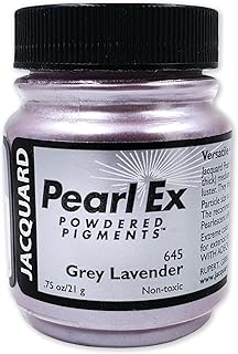 Jacquard Pearl Ex Pigment Powder 0.75 oz Grey Lavender - Loose Mica Powder for Epoxy Resin, Watercolors, Calligraphy Ink & Clay - Epoxy Pigment Powder - Epoxy Resin Color