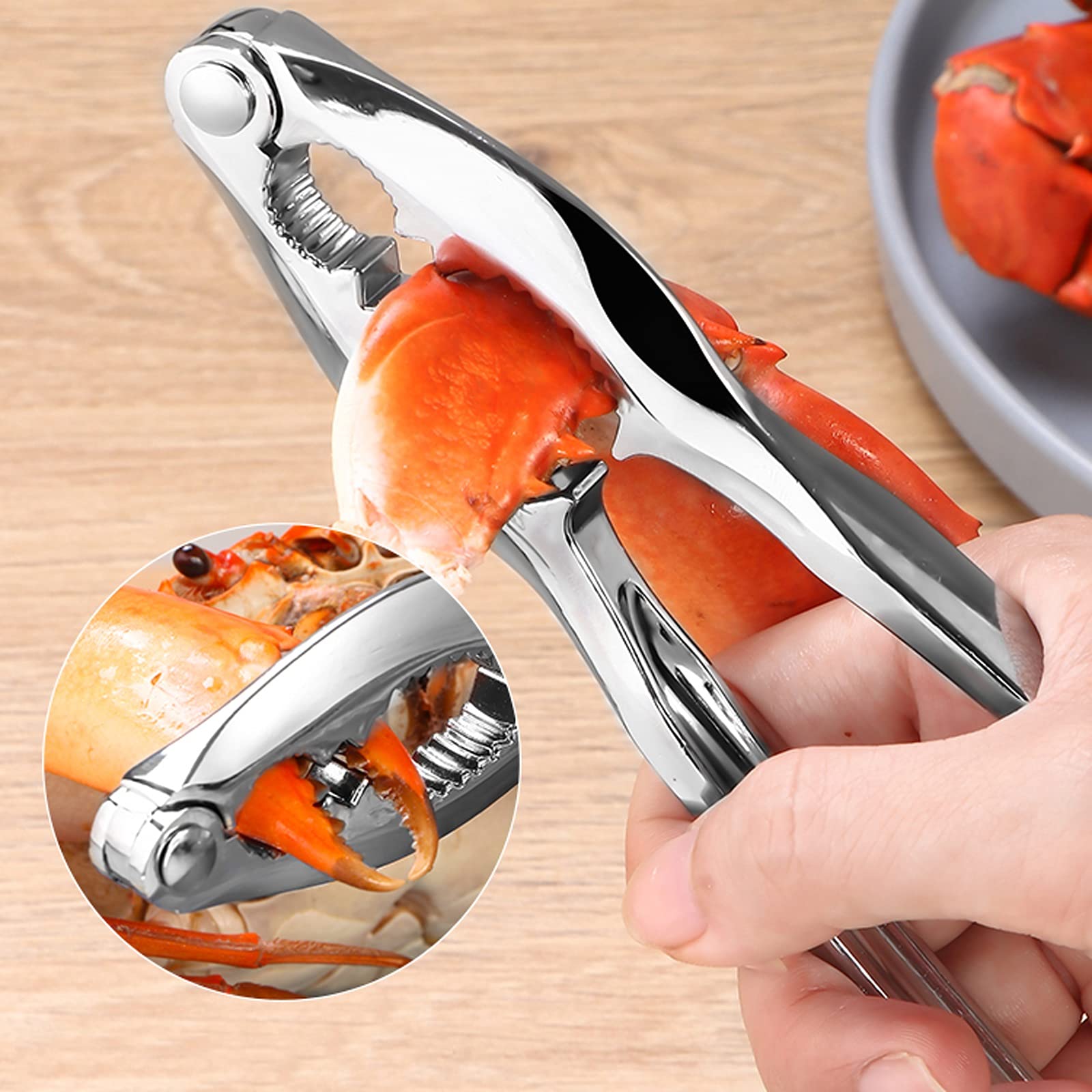 Set 8 Pezzi Utensili Per Frutti Di Mare - Forbici, Martello E Pinze Per Granchi E Aragoste - Foto 9