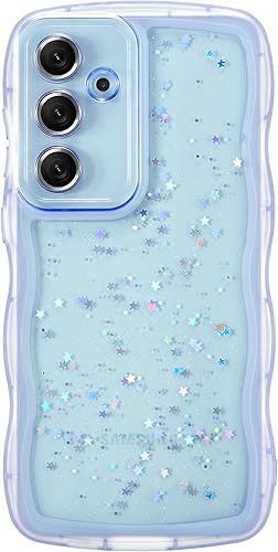 Miniatura 73 de ZTOFERA Funda protectora para Samsung Galaxy A14 4G/5G de 6.6", ondulada, con brillantina de estrella, poliuretano termoplástico transparente, suave