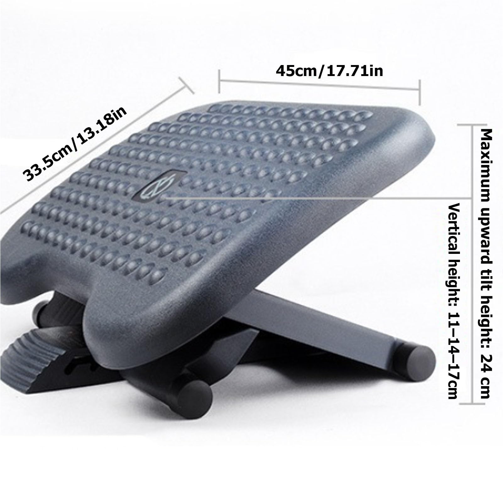 Poggiapiedi Regolabile con 3 Altezze e Inclinazione 30° | con Rulli Massaggianti | Sgabello Ergonomico da Ufficio | Allevia Il Mal di Schiena e Gambe | per Casa e Ufficio