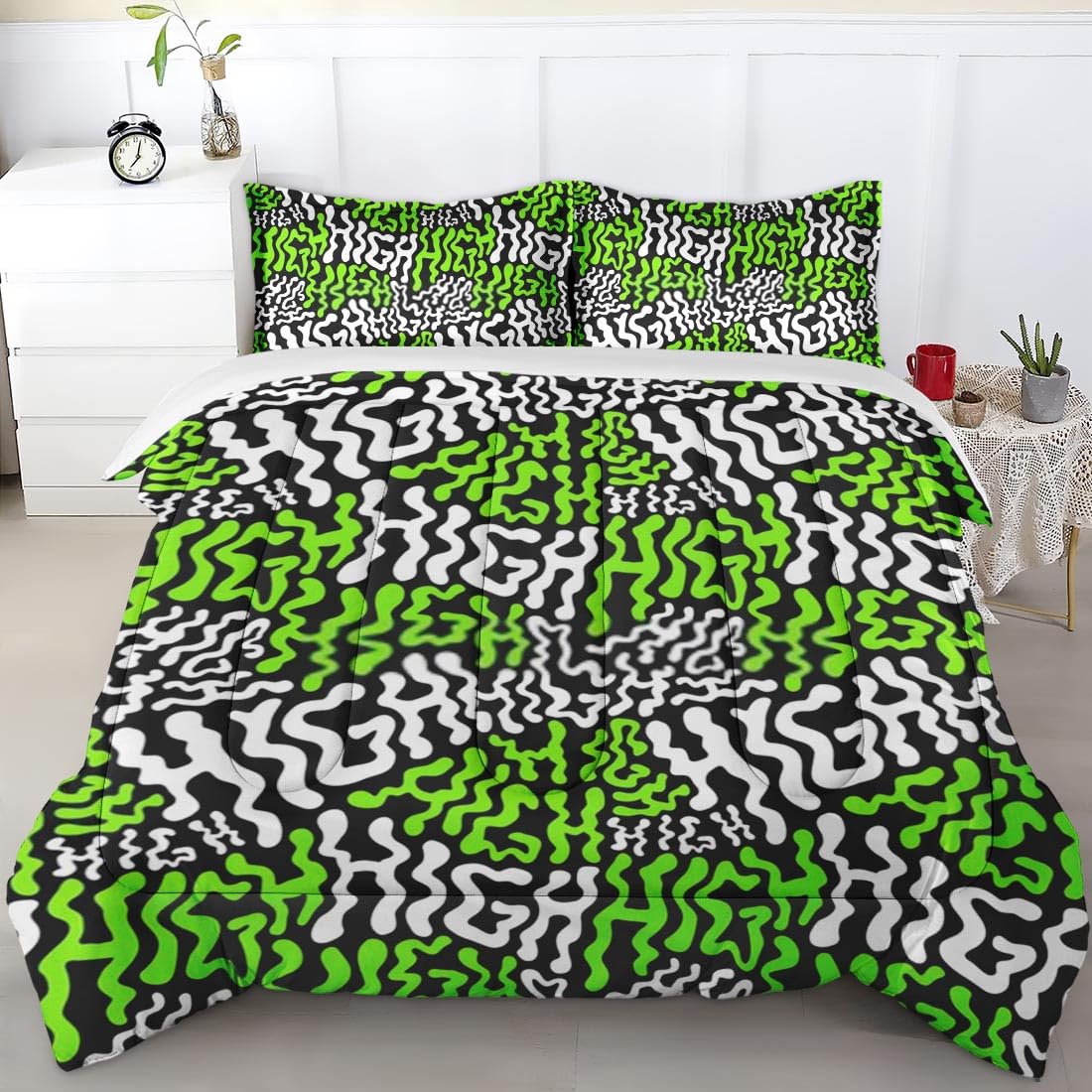 Lime Green Zebra Bedding
