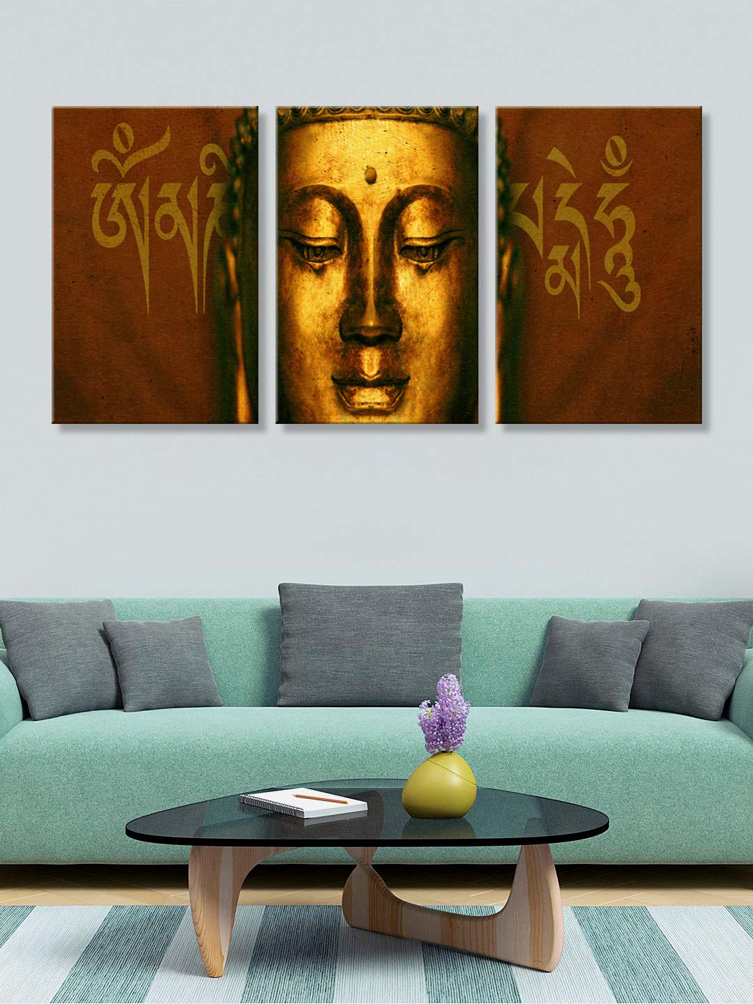 999STORE printed Golden Buddha Face Wall Art buddha wall buddha wall