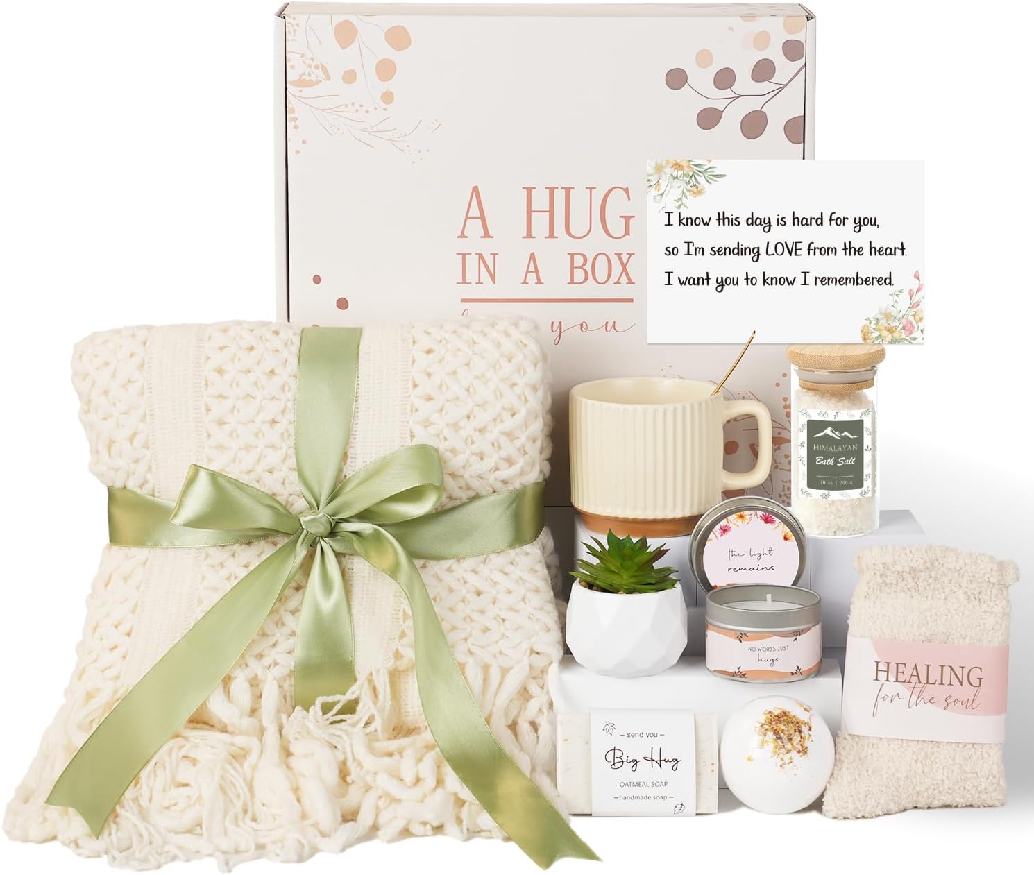 Sympathy Gift Baskets, Condolences Gift Basket for Loss - Bereavement Gift Idea Sympathy Gifts for Loss of Loved One for Grieving Mom Dad Friend Women Husband