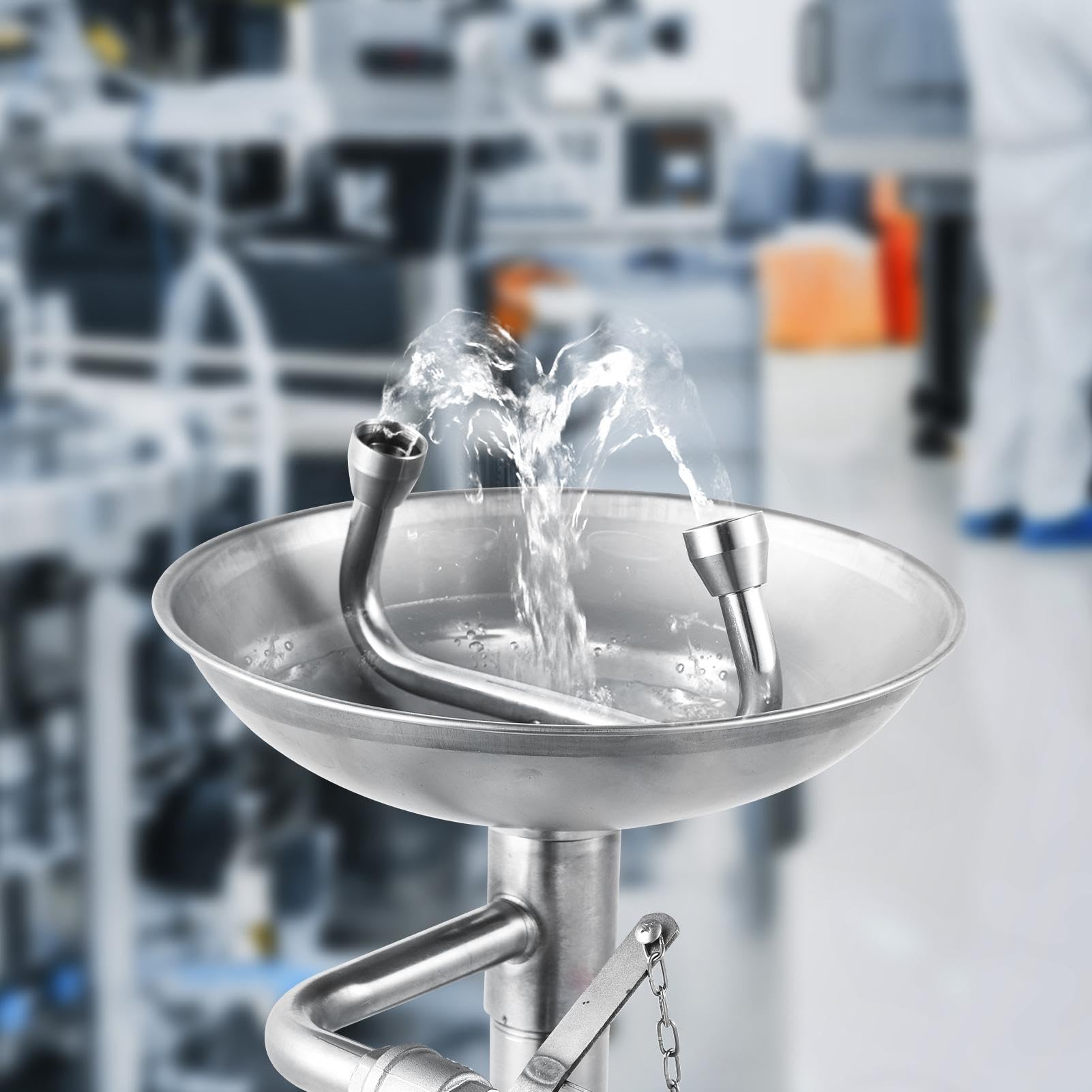 Eye Washer - Stand up Wash Station,Eye Wash Kit, Floor Mounted Eyewash Stations with Pedestal for Shop Factory Worksite Home